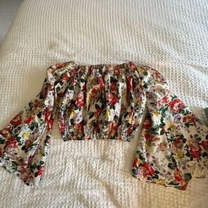 ASOS off the shoulder floral crop top